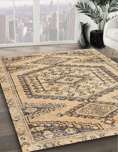 Size 8x12 Traditional Dark Gold Brown Persian Area Rug