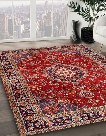 Size 8x10 Traditional Orange Salmon Pink Persian Area Rug