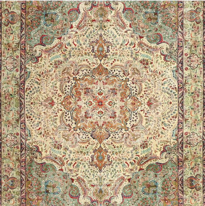 6' x 9' Brown Ivory Multi Color Traditional Persian Area Rug