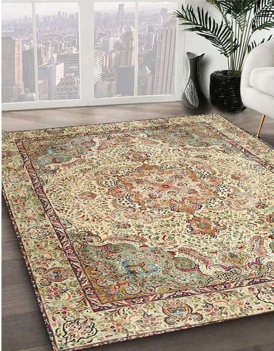 6' x 9' Brown Ivory Multi Color Traditional Persian Area Rug