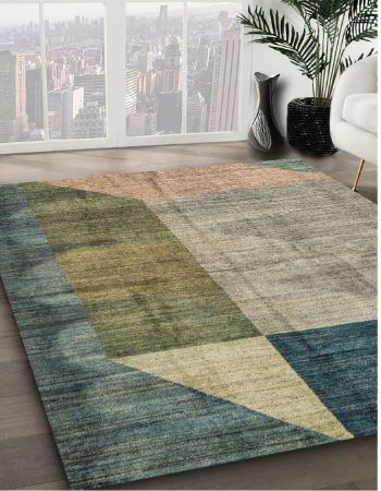 7x10 Gray Abstract Modern Rug