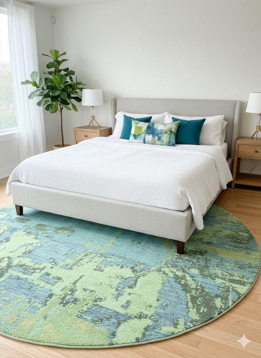 8' Round Washable Area Rug