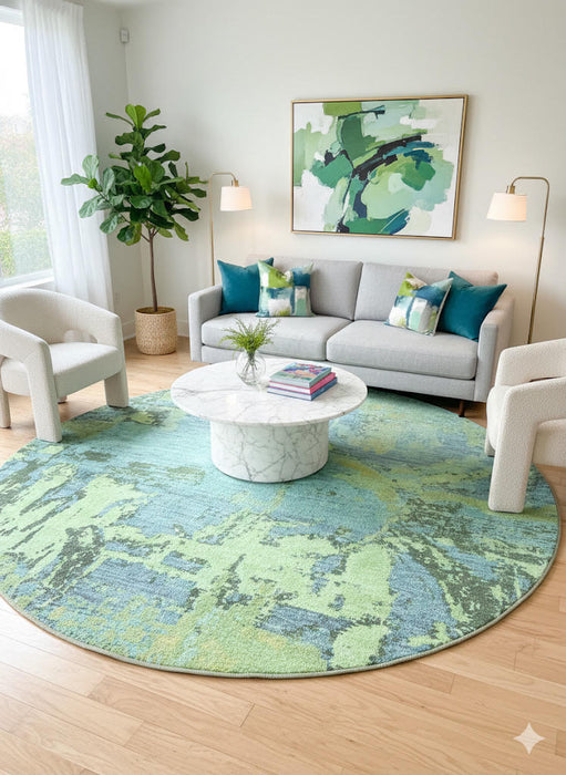 8' Round Washable Area Rug