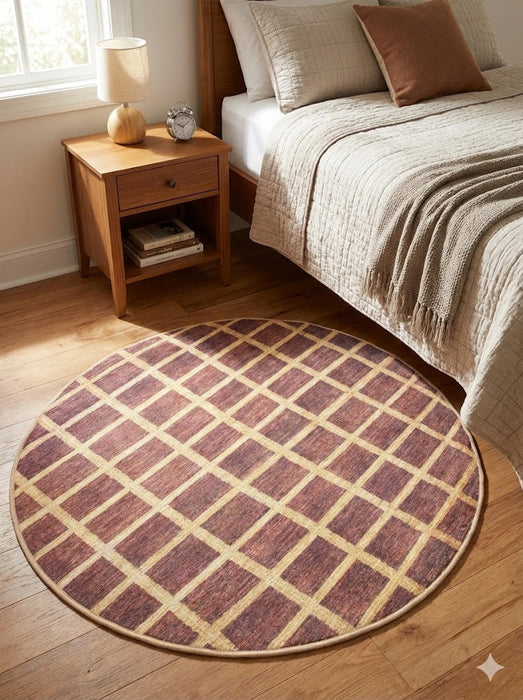 4' Round Washable Area Rug