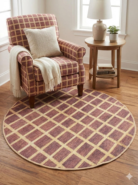 4' Round Washable Area Rug