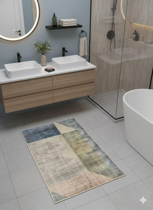 2' x 3' Rectangle Multicolor Geometric Modern Washable Area Rug