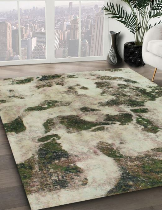 5' x 7' Tan Brown Washable Rug