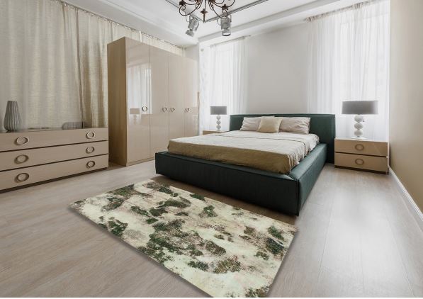 5' x 7' Tan Brown Washable Rug