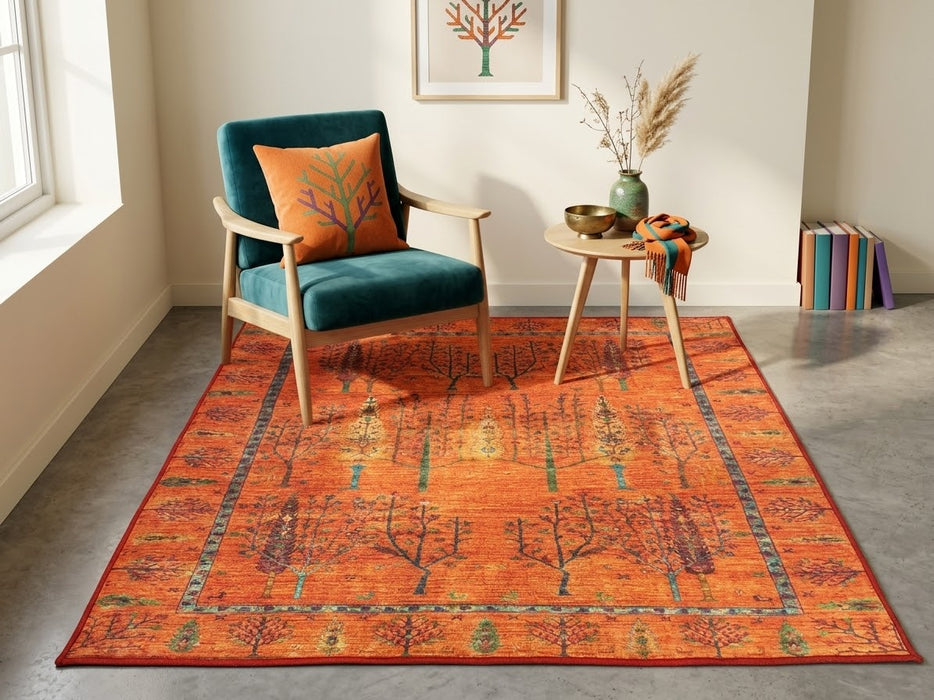 5' x 5' Square Washable Area Rug
