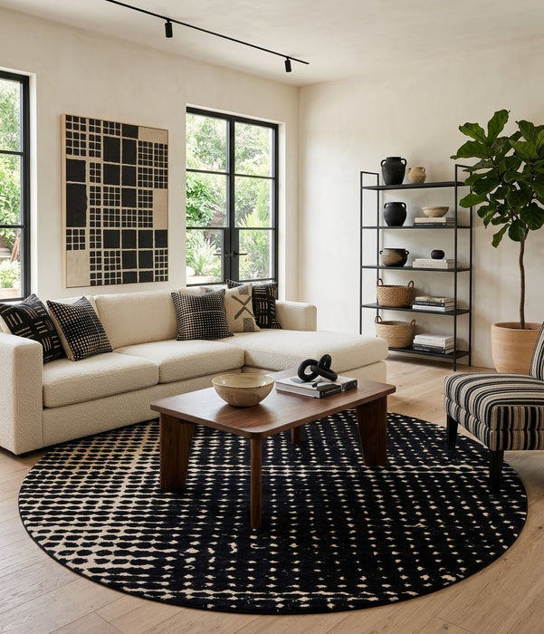 7' Round Washable Area Rug