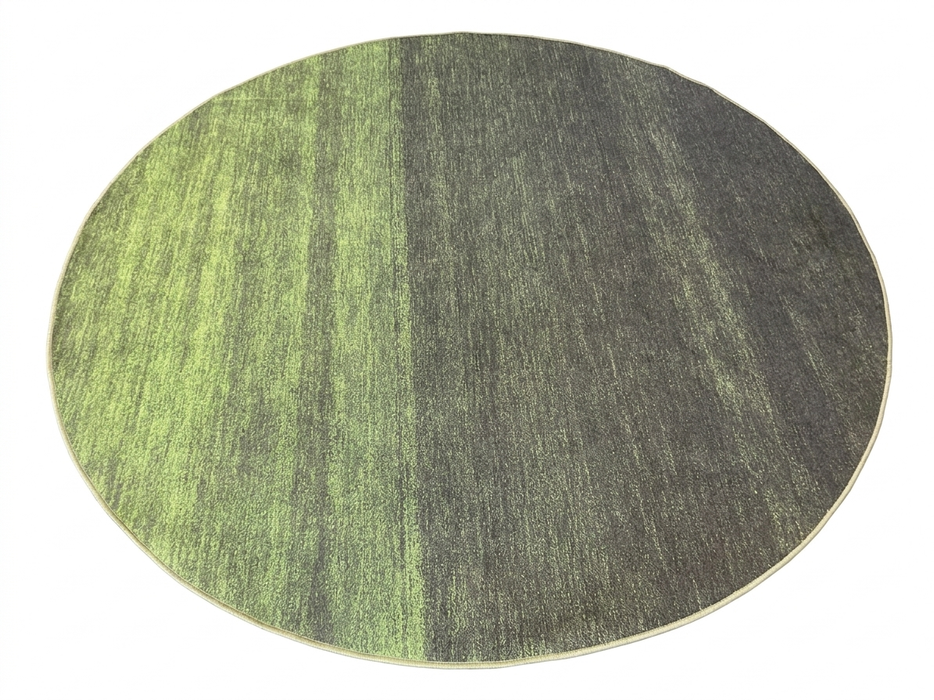 8' Round Olive Green Abstract Modern Washable Area Rug