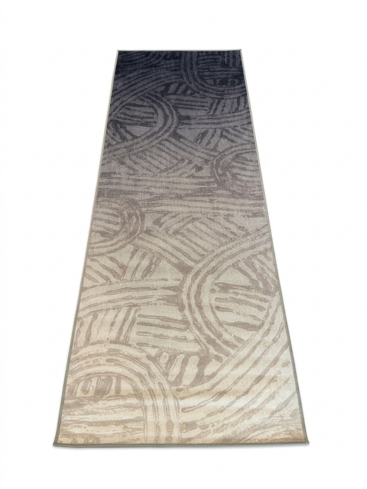 3' x 8' Runner Blue Beige Abstract Modern Washable Area Rug