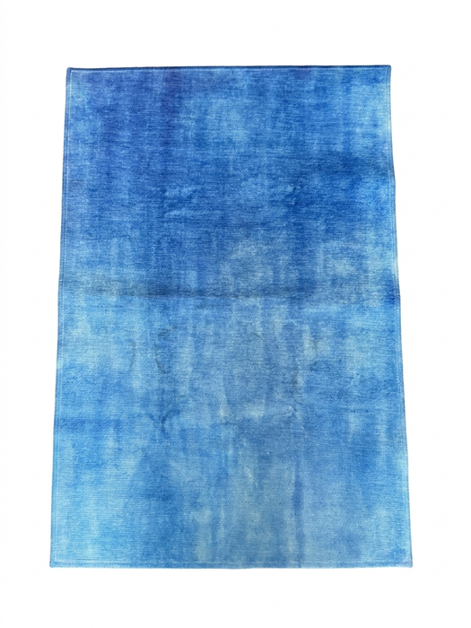 2' x 3' Rectangular Blue Aqua Solid Contemporary Washable Area Rug