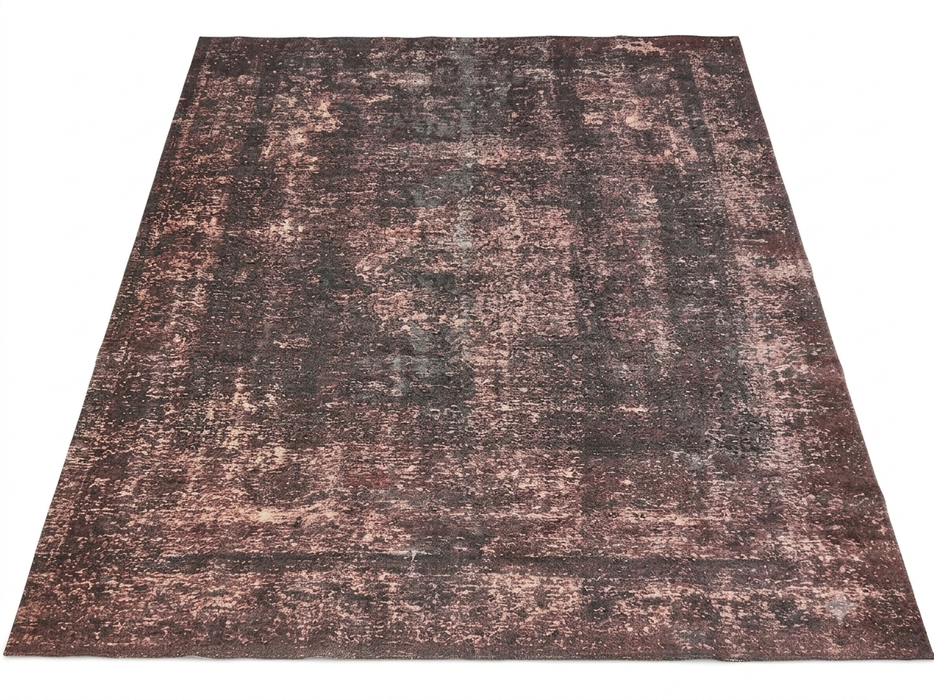 8' x 10' Rectangular Mauve Charcoal Distressed Abstract Modern Washable Area Rug