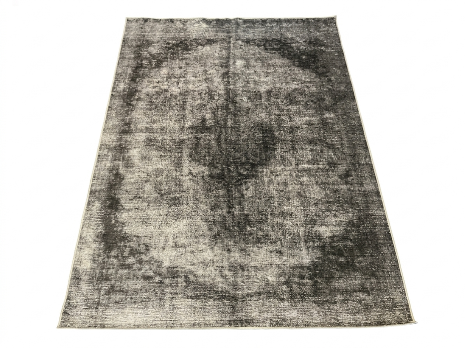 6' x 9' Rectangular Charcoal Gray Distressed Abstract Modern Washable Area Rug