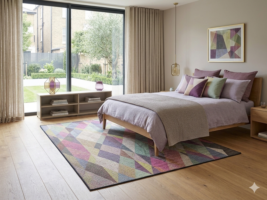 7' x 10' Rectangular Multicolor Geometric Abstract Modern Washable Area Rug