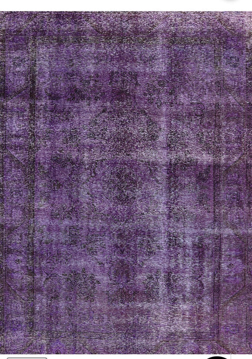 7' x 10' Rectangular Purple Distressed Medallion Vintage Washable Area Rug