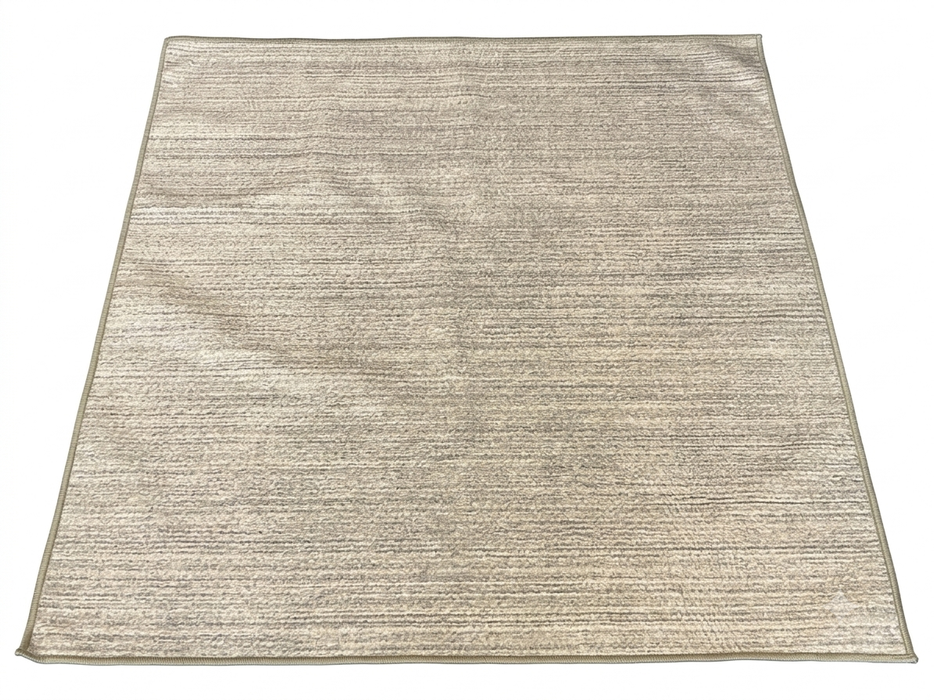 5' x 5' Square Beige Ivory Solid Textured Modern Washable Area Rug