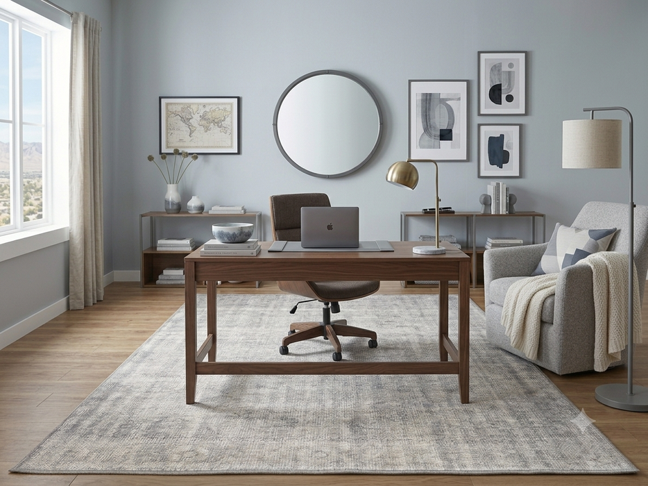 6' x 9' Rectangular Gray Ivory Distressed Vintage Washable Area Rug