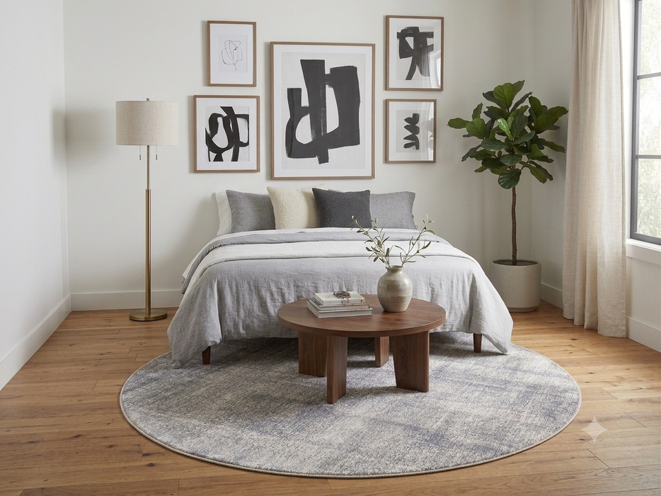 7' Round Washable Area Rug