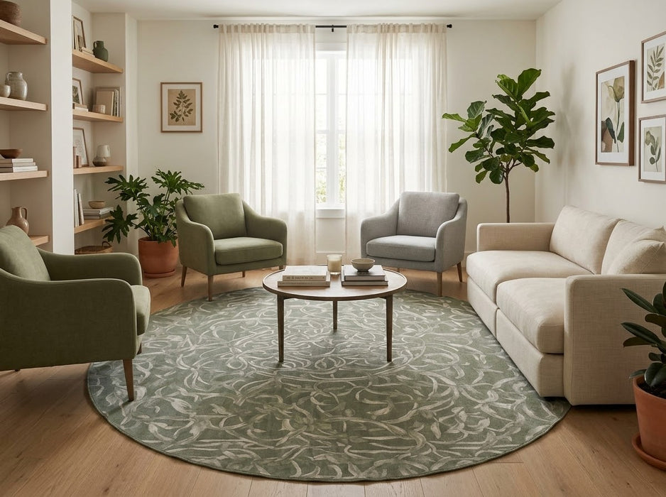 7' Round Washable Area Rug