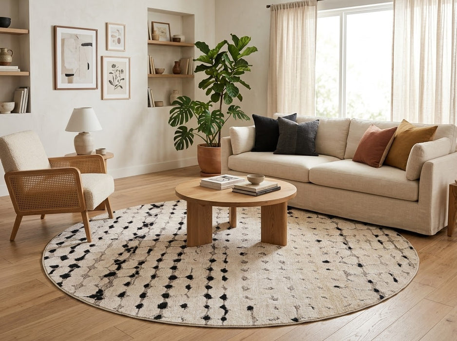 7' Round Washable Area Rug