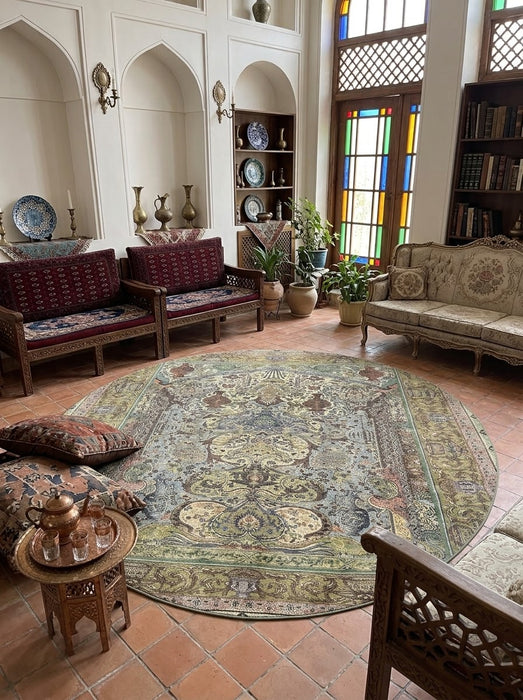 8' Round Washable Area Rug