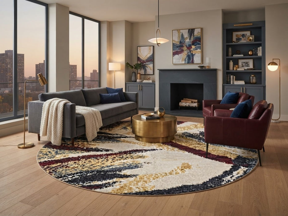 8' Round Washable Area Rug
