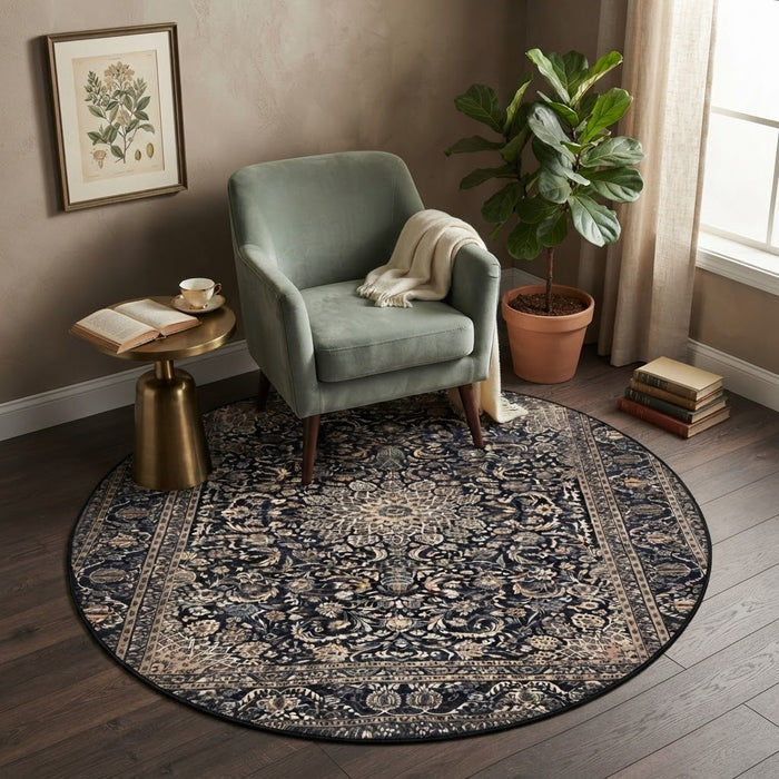 5' Round Washable Area Rug