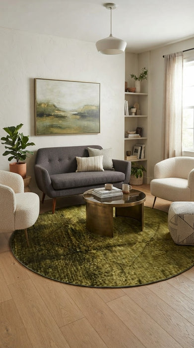 6' Round Washable Area Rug