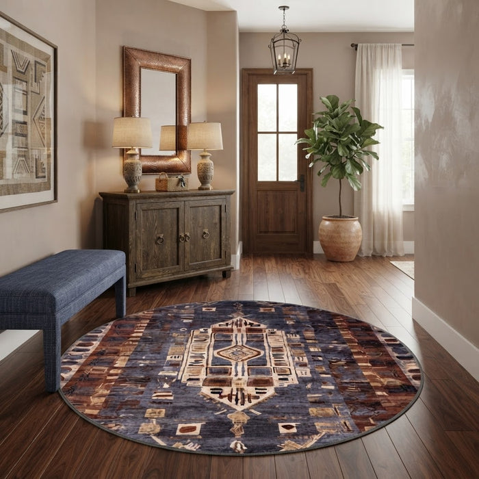 5' Round Washable Area Rug
