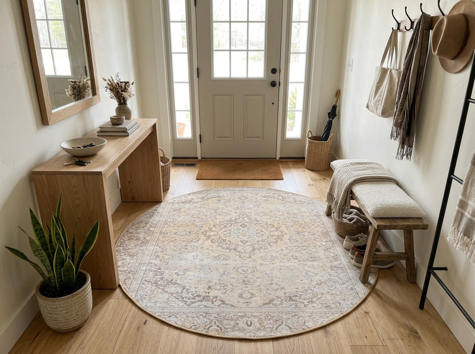 6' Round Washable Area Rug