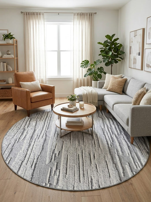 8' Round Washable Area Rug