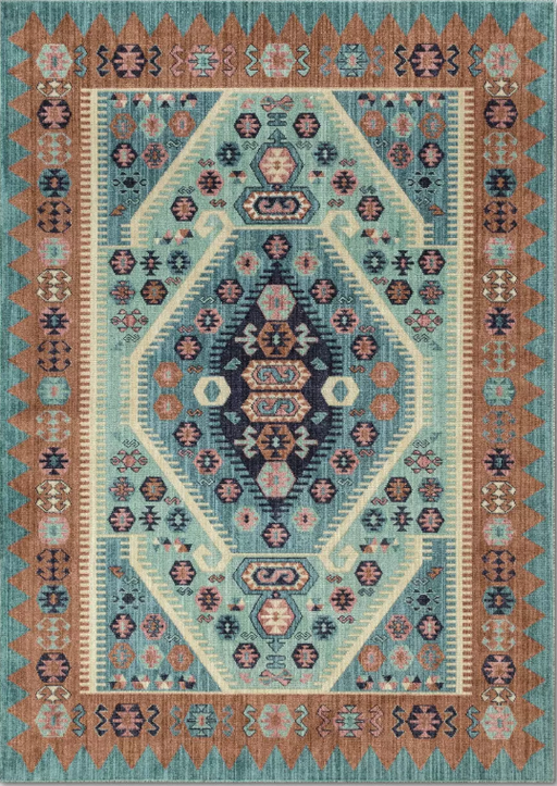 5'X7' Multi-Colored Buttercup Diamond Vintage Persian Woven Rug