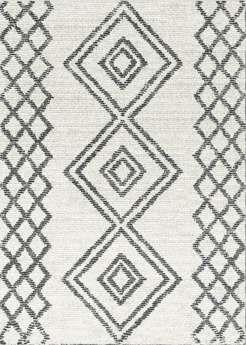 Size 5'X7' Color Off-White Hand Tufted Tribal Rug