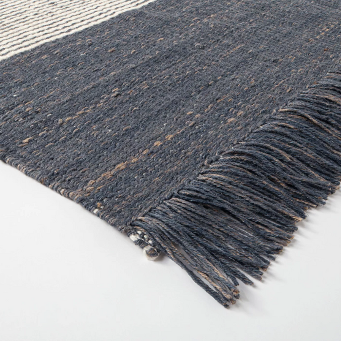 7'x10' Blue Highland Hand Woven Striped Jute/Wool Area Rug - Threshold™ designed with Studio McGee
