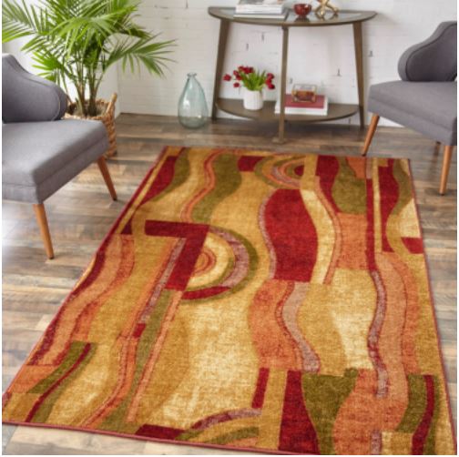 Mohawk Home Piscasso Wine 7 ft. 6 in. x 10 ft. Abstract Area Rug