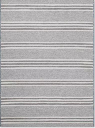 5'x7' Gray/Indigo Woven Outdoor Rug Reversible Stripe Tonal