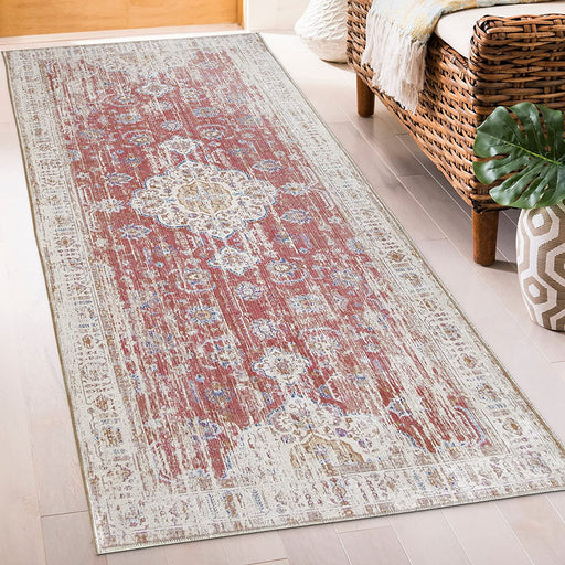 Size 2'6" x 6' Runner Made From Premium Recycled Fibers - Persian Distressed Rug