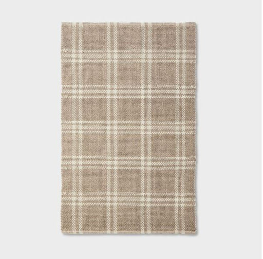 3'x5' Wool/Cotton Plaid Rug Neutral - Threshold™ designed with Studio McGee