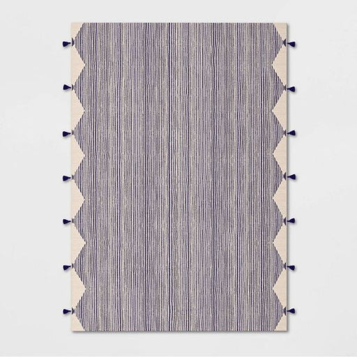 Size 7'x10' Linear Global Stripe Outdoor Rug Navy/Ivory - Project 62™