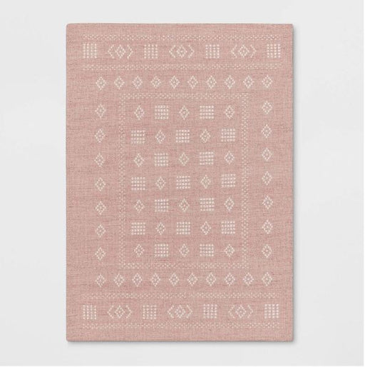 Size 4'x5.6' Color Pink Vintage Rug - Pillowfort™