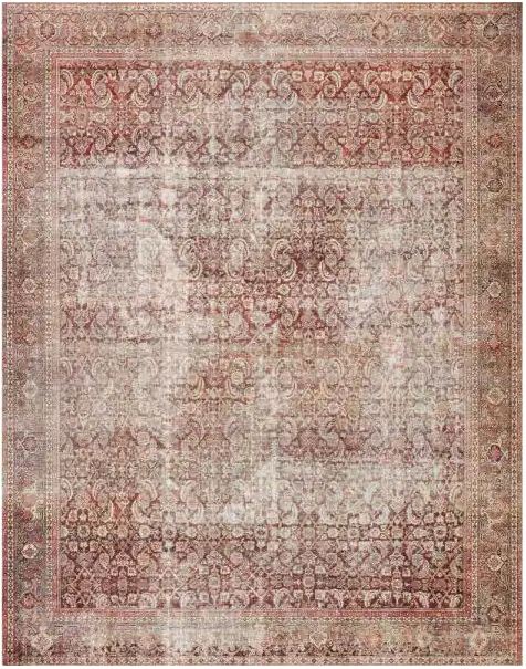 LOLOI II Layla Cinnamon/Sage 2 ft. 6 in. x 7 ft. 6 in. Traditional 100% Polyester Runner Rug
