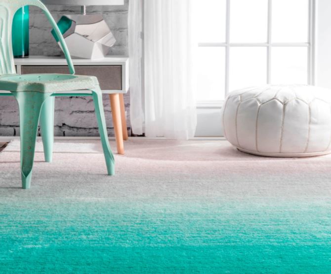 8 ft. x 10 ft. Luxe Ombre Turquoise Area Rug by nuLOOM