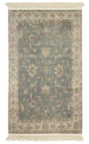 Select Rug Size: Rectangle 3' x 5' Floral Flatweave Cotton Area Rug in Brown/Green