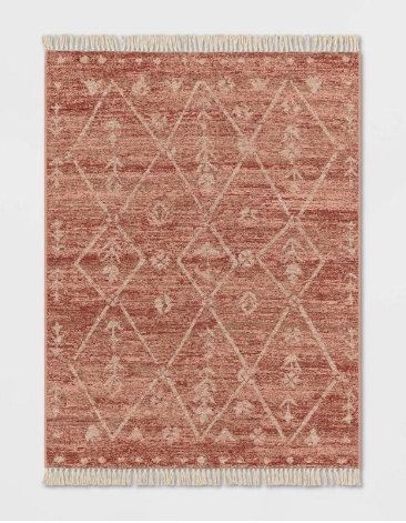 7' X 10' Geometric Tapestry Outdoor Rug Rust - Opalhouse™