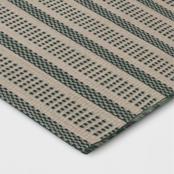 Size 7'x10' Powerloom Stripe Outdoor Rug Sage/Charcoal Gray - Threshold™ designed with Studio McGee