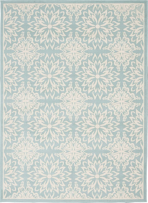 Nourison Jubilant Floral Ivory/Green 5'3" x 7'3" Area -Rug, Easy -Cleaning, Non Shedding,