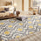 Moroccan Trellis Contemporary Gray/Yellow 7'3" x 10'2" Indoor Area Rug