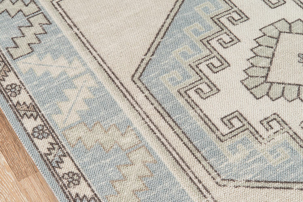 5x8 Light Blue Momeni Anatolia Wool and Nylon Area Rug